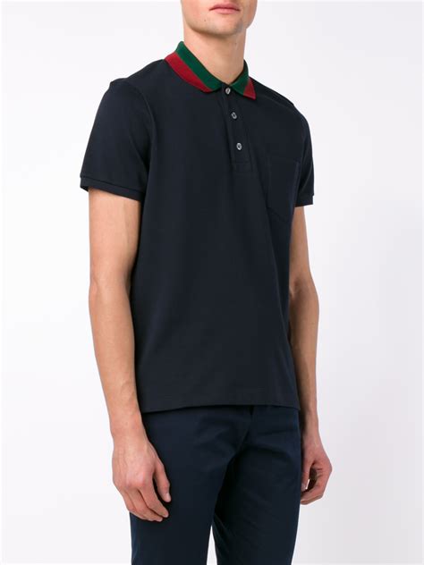 gucci collar shirts|Gucci navy striped polo shirt.